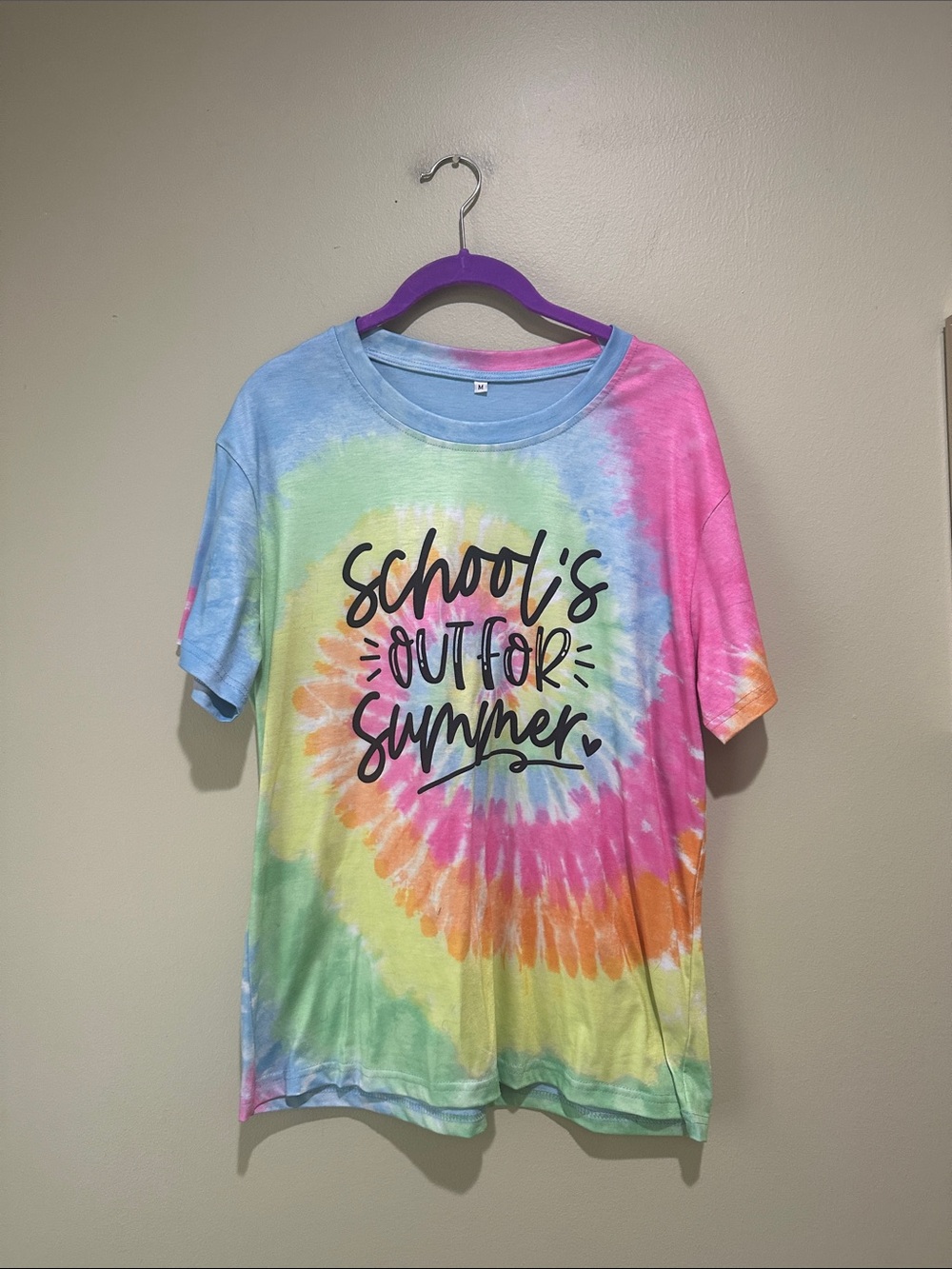 🔥 Teacher Tie-Dye "School's Out for Summer" Graphic Tee - Multi